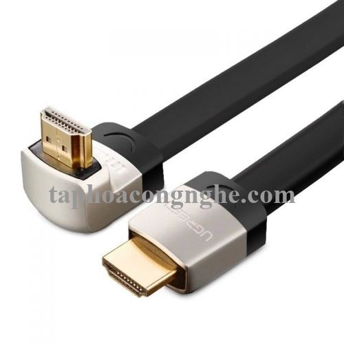 Ugreen 10284 3M màu Đen Cáp tín hiệu HDMI chuẩn 1.4 đầu góc 90 độ HD122 30010284